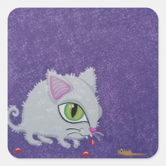 Funky y lindos pegatinas de gatos de Soozie Wray (Anverso)