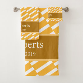 Funky Yellow Pattern Family Name and Year Modern