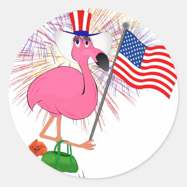 Funny 4 de julio Pegatina (Anverso)