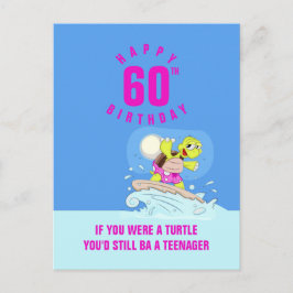 Funny 60 cumpleaños cita tarjeta de tortuga