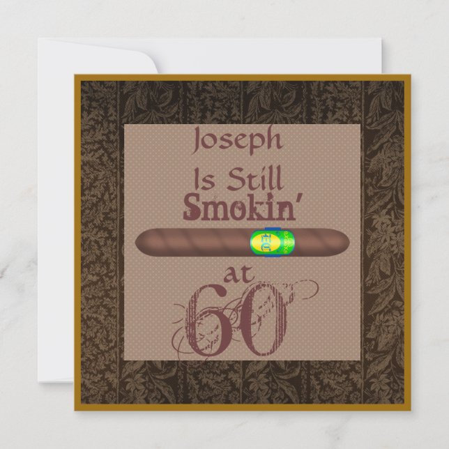 FUNNY 60th Birthday Cigar Invitaciones Personaliza (Anverso)