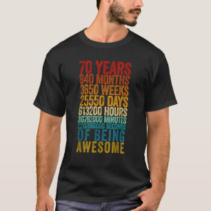 Funny 70 años del divertido metro de la camiseta d