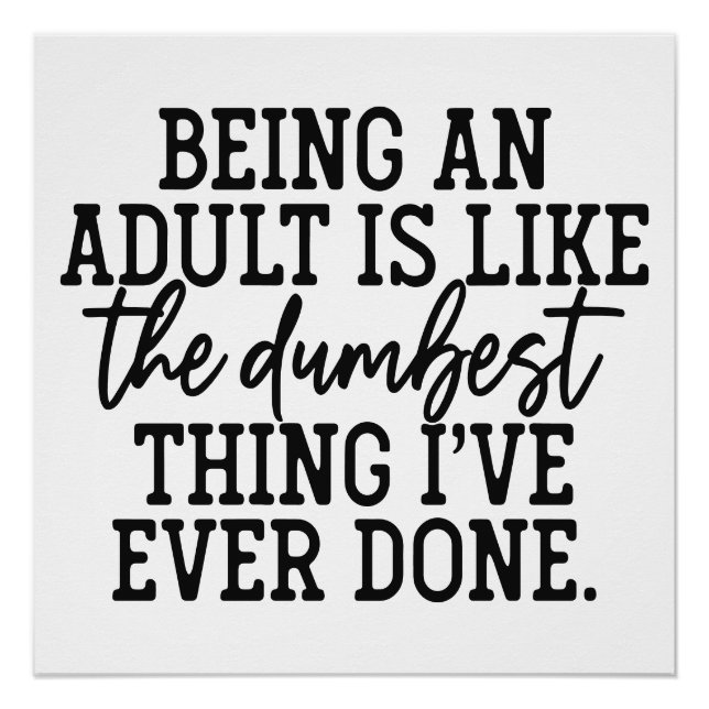 Funny Adult Text Wall Poster for Home or Office (Anverso)