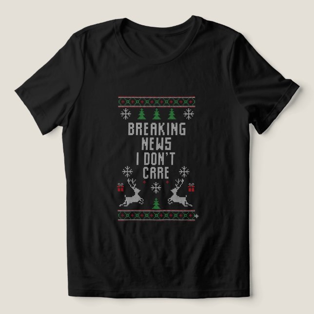 Funny Adult Ugly Christmas Sweater Breaking news i (Diseño delantero )