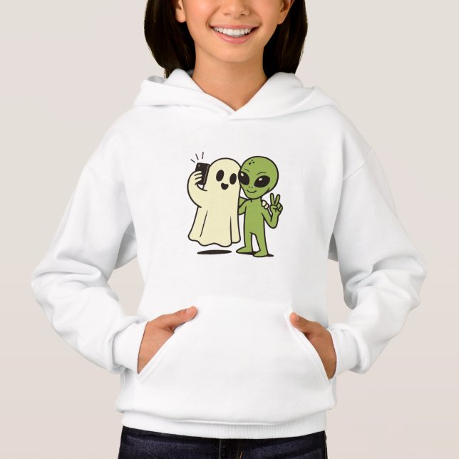 Funny Alien and Ghost Halloween Selfie (Anverso)
