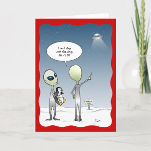 Funny Alien Navidad OVNI Santa Rudolph
