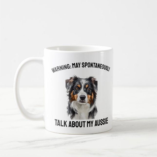 Funny Aussie Dog Talk divertido taza de café Mug (Izquierda)