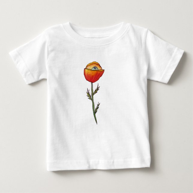 Funny Baby Jersey T-Shirt Poppy Flower Personaliza (Anverso)