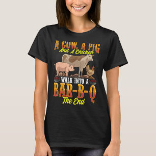 Funny BBQ Camisetas Para Hombres Cerdo Vaca Y Cami