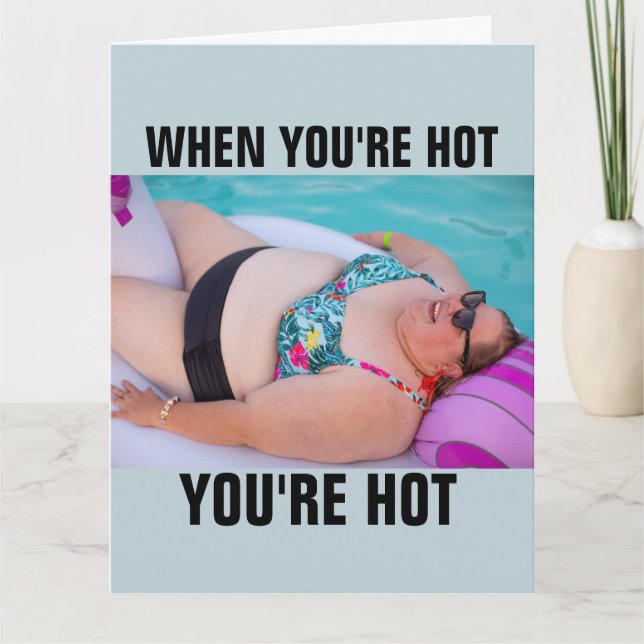 FUNNY BBW GRAN CHICA BAÑANDO BELLEZA TARJETA DE CU (Anverso)