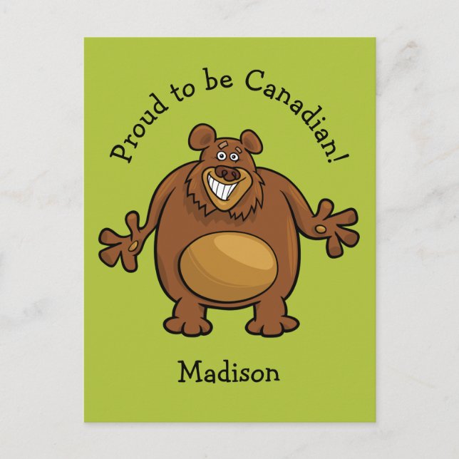 Funny Bear personalizado texto y postal color (Anverso)