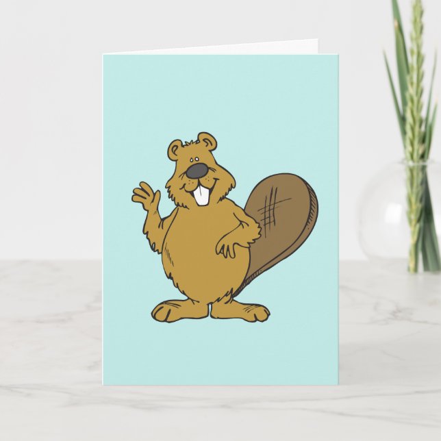 FUNNY BEAVER CUMPLEAÑOS TARJETA graciosa PARA ÉL (Anverso)