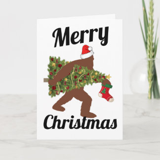 Funny Bigfoot Navidades Tarjeta de felicitación