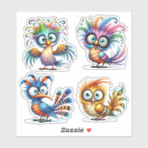 Funny Birds Pegatina Sheet
