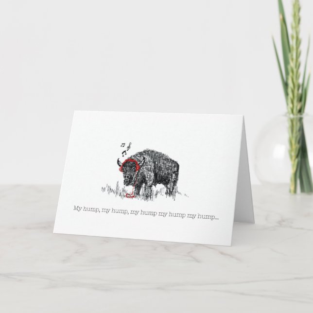 Funny Bison plegado tarjeta de vacaciones (Anverso)