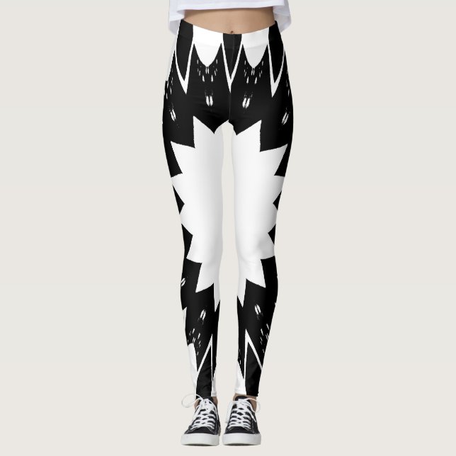 Funny Black and White Star Leggings (Anverso)