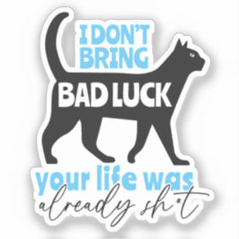 Funny Black Cat Tema Pegatina de citas