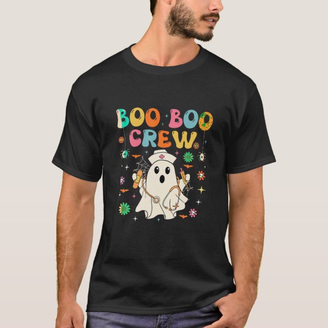 Funny Boo Boo Crew Spooky Nurse Scrub Top Hallowee (Anverso)