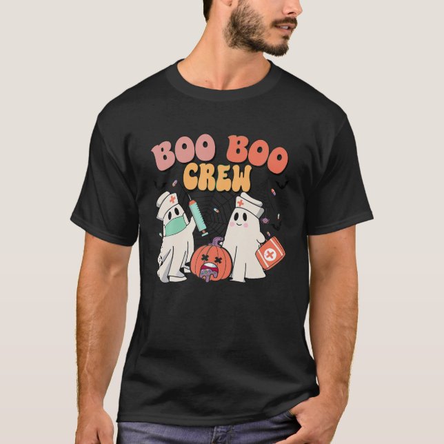 Funny Boo Boo Crew Spooky Nurse Scrub Top Hallowee (Anverso)