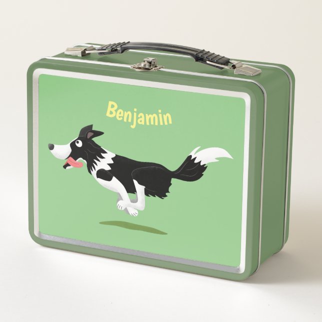 Funny Border Collie perro corriendo personalizado (Anverso)