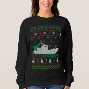 Funny Bote Navidades Feo Suéter Para Pescador