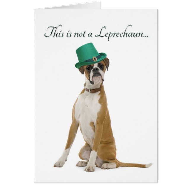 Funny Boxer Leprechaun Card (Frente)