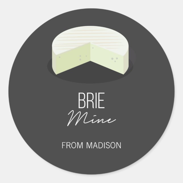 Funny Brie Mine Valentine Love Cheese Pegatina (Anverso)