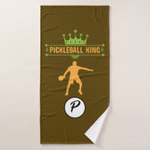 Funny Brown Green Naranja Monograma Pickleball Kin