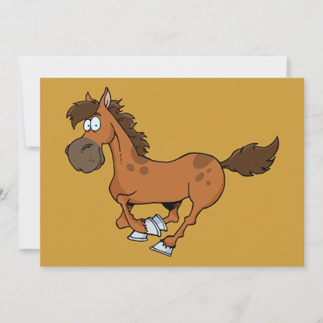 FUNNY BROWN PERSONALIZADO HORSE CORRIENDO GALLOPIN (Anverso)