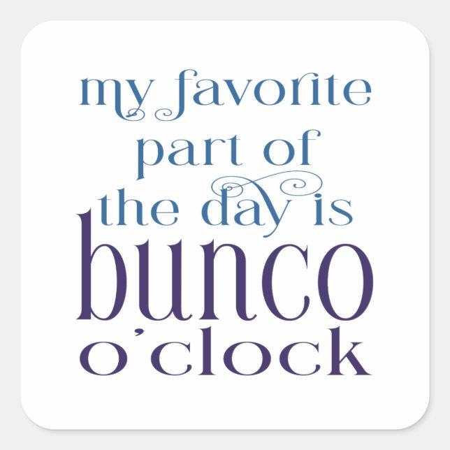 Funny Bunco Fiesta Square Pegatina (Anverso)