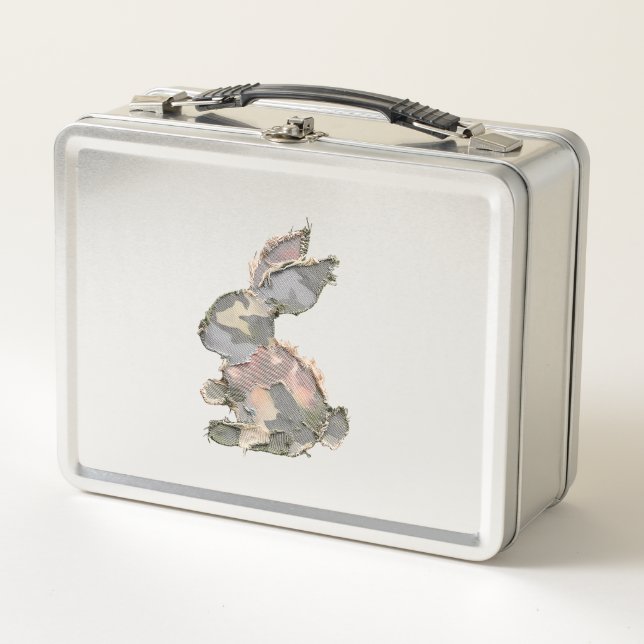 Funny Bunny Crochet Patchwork Camo Rabbit Happy Ea (Anverso)