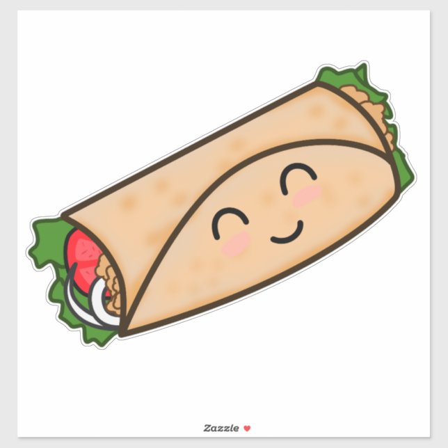 FUNNY BURRITO DIE-CUT STYLE DECAL PEGATINA PARA EL (Hoja)