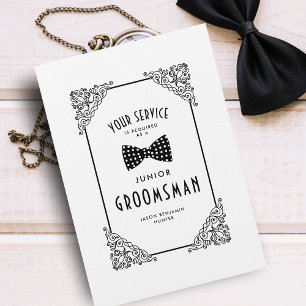 Funny BW Bow Tie Junior Groomsman Vintage Flourier