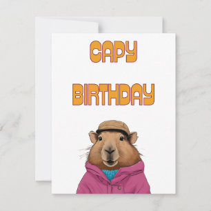 Funny Capybara Animal Capybara Birday Card