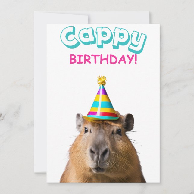 Funny Capybara Pun Birday Card (Anverso)