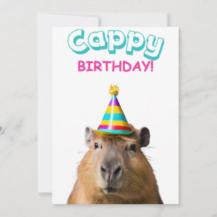 Funny Capybara Pun Birday Card