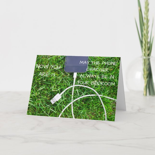 Funny cargador de teléfono tarjeta de 13 años (Anverso)
