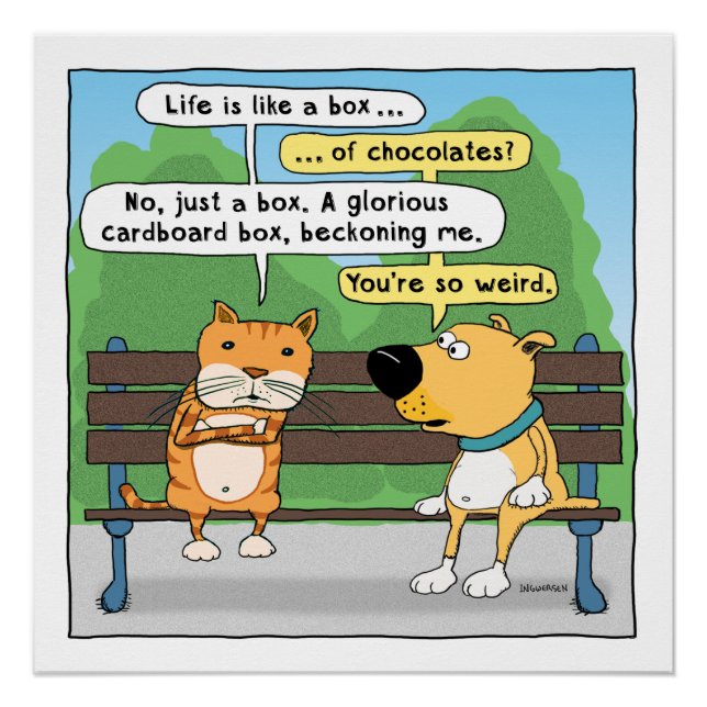 Funny Cat and Dog Poster (Anverso)
