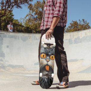 FUNNY CAT ART SKATEBOARD DECK