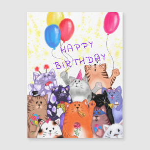 Funny Cat Fiesta Magnetic Birday Card