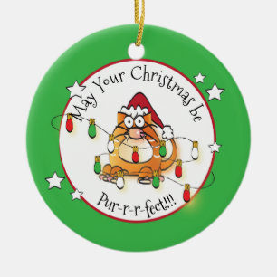 Funny Cat Lover Ornamento de Navidad Personalizado