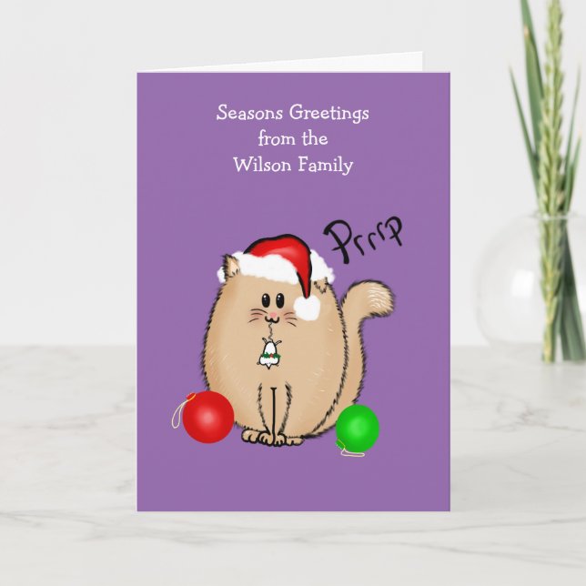 Funny cat n mouse Navidades tarjeta personalizada (Anverso)