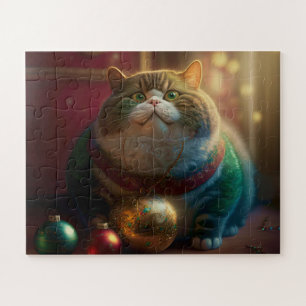 FUNNY CAT NAVIDADES JIGSAW PUZZLE
