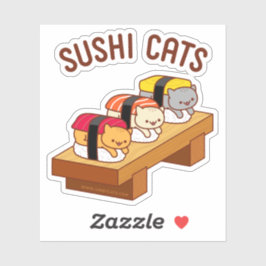 Funny Cat Pegatina - SUSHI CATS