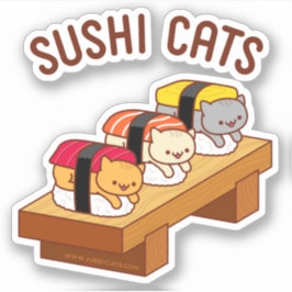 Funny Cat Pegatina - SUSHI CATS