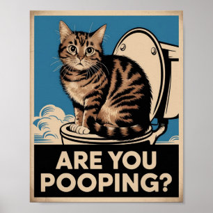 Funny Cat Poster   ¿Estás Paseando?   Arte de gato