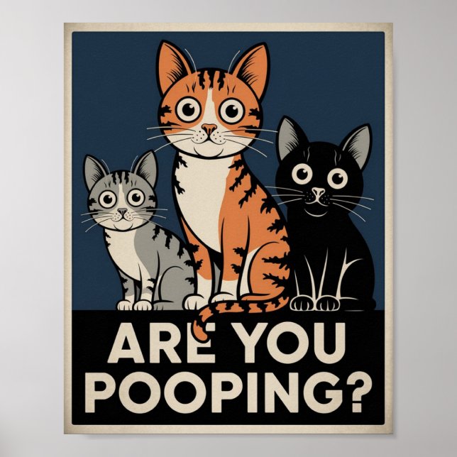 Funny Cat Poster | ¿Estás Paseando? | Arte de gato (Frente)