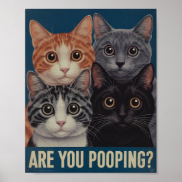 Funny Cat Poster | ¿Estás Paseando? | Arte de gato