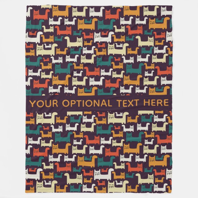 Funny Cats Pattern personalizado texto mantas de p (Anverso)