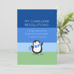 Funny Chanukah Hanukkah Resolución Tarjeta de vaca